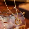 Collar de Corona de Flores de Zirconia para Mujer Estilo Fresco de Personalidad INS Diseño de Nicho de Alta Gama Sentido del Diseño Cadena Clavicular de Temperamento Simple Lujo Ligero