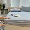 Sábana de Cuadros de Algodón Puro Teñido en Hilo Lavado de Grado A, Juego de Sábanas Ajustables de Tres Piezas de 1.5m 1.8m, Juego de Cama a Prueba de Polvo