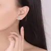 Pendientes de Plata de Ley S925 con Cierre de Aguja, Pequeños Cubos de Azúcar con Circonita, Pendientes Cuadrados de Diamante Simples de Alta Gama, Versátiles para Chicas a la Moda