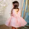 Vestido infantil de hilo abullonado, vestido de princesa, vestido de fiesta de cumpleaños para niñas con lentejuelas, disfraz para pasarela de piano, vestido de manga larga