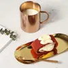 Bandejas ovais de aço inoxidável estilo coreano para atacado, bandejas douradas de grau comercial para restaurantes de churrasco, pratos para bolos e sobremesas, bandejas para toalhas e pratos de servir