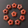Componente Flor de Cinco Pétalas de Cristal 15mm Furo de 4mm Pingente Flor de Ágata Natural Joias Artesanais Charms para Roupas Fonte Atacadista