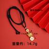 Novo Estilo Chinês Ouro Areia Antigo Moeda Gravada Tridimensional Incrustada com Diamantes Colar Pixiu Feminino Joia de Suprimento Estilo Palaciano Retrô