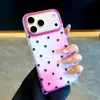 Funda para teléfono móvil de lunares degradados adecuada para Apple 18 Pro Max, iPhone 17 Pro, simple 16P con correa de mano, 15 estilo coreano