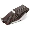 Billetera de Cuero Genuino Porta Monedas Múltiples Tarjetas Piel de Vaca de Primera Capa Plegable Corto Explosiones de Amazon Bolso de Piel Aceitada Plata Rota