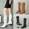 Botas para Mujer Otoño e Invierno Nuevas Botas Martin Tacón Medio Botas para Mujer Botas de una Sola Capa Comercio Exterior Talla Grande Zapatos para Mujer Botas sin Cordones