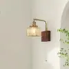 Luminária de parede estilo vintage na cor nogueira japonesa retrô para quarto principal, escritório, sala de estar, quarto, cabeceira, banheiro, sala de jantar e sala de estar