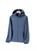 Moda Casual para Hombre Ropa Larga de Protección Solar Tejido de Seda de Hielo Transpirable Ropa para la Piel Ropa con Protección Solar Anti-UV Chaqueta para Hombre Dropshipping