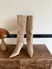 Estilo europeu temperamento versátil cano largo afunilamento bico fino botas longas preto cáqui cor de café adulto versão coreana feminina