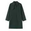 PB&ZA Roupa Feminina de Outono para Todas as Estações Comércio Exterior Jaqueta Trench Coat de Comprimento Médio com Lapela Solta de Manga Longa de Alta Qualidade