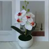 Planta de Orquídea Phalaenopsis Artificial en Maceta Producto Terminado para Decoración de Hogar, Sala de Estar, Boda, Ramo de Mano, Flor Artificial, Accesorio de Fotografía, Decoración del Hogar