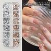 Mini Pacote Misto de Strass Coloridos de Verso Plano para Acessórios de Nail Art, Unhas Vestíveis da Moda com Strass Deslumbrantes Aurora Cristalino