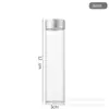 Tapa de Óxido de Aluminio Plateada de 30 mm Tubo de Vidrio Botella Botella de Dulces Hecha a Mano Botella de los Deseos Botella de Cordyceps Desmenuzado para Tabaco Botella tipo Cápsula
