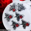 Accesorios de Estilo Oscuro Estilo Europeo y Americano Mariposa Negra Pistola Cruz de Rosa Colgante Pulsera de Cuentas DIY Collar