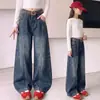 Jeans Feminino de Perna Larga 2026 Primavera e Outono Nova Moda Solto Comprimento Total Vintage Flare para Meninas Mais Velhas