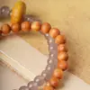 Pulseira Autêntica de Madeira de Cipreste Taihang com Círculo Duplo para Homens e Mulheres com Anel Corredor de Ágata Cinza, Acessório Colecionável, Direto do Fabricante