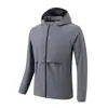 Chaqueta de Running con Capucha para Hombre Elástica Cortavientos Fina de Primavera Otoño Abrigo Deportivo para Senderismo al Aire Libre Ropa de Entrenamiento Físico