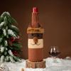 Conjunto de Garrafa de Vinho de Papai Noel Tricotado em Desenho Animado Transfronteiriço Atmosfera de Feriado Boneco de Neve Rena Conjunto de Vinho Decorações Criativas