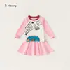 M Modelo de Bem-Estar Conjunto de Duas Peças Não Reutilizável Primavera/Verão Infantil para Crianças Pequenas e Médias, Terno de Calça para Meninos, Conjunto de Saia para Meninas Liquidação