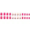 Parches para Manicura de Flor Rosa de Venta Caliente Transfronterizos, Uñas Postizas Cuadradas Cortas, Uñas Portátiles de Gama Alta al por Mayor