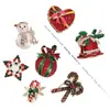 Broche de Navidad Esmalte Bastón Copo de Nieve Accesorio de Regalo Navideño Suéter Cárdigan Bufanda Decoración Versátil