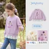 Moletom infantil Jellybaby, nova coleção outono 2026, roupas de bebê, blusa infantil patchwork, conjunto de outono para crianças maiores