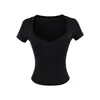 Camiseta de Manga Corta con Cuello en V Estilo Chica Picante Pura y Sexy para Mujer, Diseño de Verano, Top Corto Dulce y Picante de Nicho Ajustado para Figuras Pequeñas