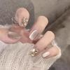 Douyin Chuanwu Champagne Diamante Olho de Gato Unhas Usáveis Luxo Leve Explosivo Adesivos de Unha Usáveis Outono e Inverno Mais Fácil de Combinar Transmissão Ao Vivo