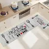 Tapete de Cocina Temu con Patrón de Líneas Letreadas, Antideslizante para Platos, Encimera de Baño, Felpudo Absorbente para Entrada, Admite Personalización