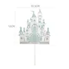Enfeite de bolo castelo plug-in festa de aniversário infantil vestido acessórios de panificação casa pequena tridimensional bandeira de mesa de sobremesas