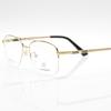 Armazón de Lentes para Hombre de Media Montura Armazón de Lentes Metálico Armazón de Lentes de Doble Puente 8021