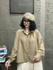 Camisa casual de algodón de gasa de doble capa, color liso, manga larga, solapa artística, nuevo estilo de otoño, corte holgado, estiliza y es versátil