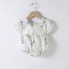 Roupas infantis populares de estilo coreano para bebês meninas, traje completo de princesa, manga curta de verão, estilo ocidental, vestido envolvente para bebês engatinhando