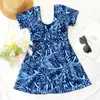 Traje de baño de una pieza floral fresco para mujer, conservador, que oculta el abdomen, adelgazante, para resort de aguas termales, playa, natación para mujer