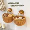 Organizador de cocina de pared para guardar jengibre, ajo y cebolleta; un colgador de ganchos especial y una estantería para jengibre y ajo; una cesta tejida
