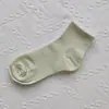 Calcetines de media pantorrilla para mujer, calcetines cortos de color liso para primavera y otoño, calcetines finos, transpirables y absorbentes de sudor para verano, calcetines Zhuji