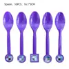 Funda Morada Decoración Fiesta de Cumpleaños Vajilla Banderín Globo Banderín Suministros para Fiesta