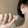 Aretes de Metal de Diente de León con Diamantes para Mujer Coreanos de Nicho Exquisitos de Moda Elegantes Elegantes Versátiles Aretes Aretes