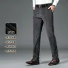 Calça de Veludo Cotelê Outono Calças Casuais Masculinas Negócios Retas Largas 2025 Outono Calças de Terno de Veludo Cotelê Engrossadas