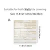 Azulejos de papel tapiz autoadhesivos 2D planos con imitación de veta de madera y patrón de piedra, pegatinas de pared tipo ladrillo a prueba de aceite para cocina y a prueba de agua para baño