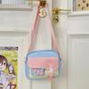 Bolso Cruzado Exclusivo Transfronterizo para Niñas Escolares, Nuevo Modelo 2025 con Diseño de Bloques de Color de Moda