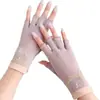 Guantes de Protección Solar para Mujer, Estilo Delgado de Media Dedos para Primavera y Otoño, Antideslizantes, Sin Dedos, Pantalla Táctil, Lindos Guantes de Algodón con Protección Solar para Ciclismo y Conducir