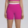 Nuevos shorts de yoga de bloqueo de color sin costuras transfronterizos, pantalones de yoga ajustados de cintura alta acanalados para correr, deportes y fitness