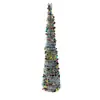 Superventas Transfronterizo En Stock 1.5m Mascota Color Sólido Disco Redondo Grande Decorativo Retráctil Chenilla Plegable Árbol de Navidad Artificial