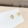 Aretes Pequeños Simples para Mujer Forma de C Completo Circonio Brillante Destello Pendientes S Tendencia Aguja de Plata Oreja Joyas de Aguja de Plata 925 Cortos Simples Estilo Coreano