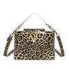 Bolso de Hombro Cruzado Casual de Otoño para Mujer 2025, Estampado de Leopardo, Gran Capacidad, Letras, Moda Casual, Temperamento