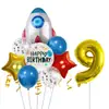Fiesta Temática de Ciencia Ficción para Niños Set de Globos de Cohete Espacial Globo de Película de Aluminio Digital Decoración de Cumpleaños Arreglo para Fotos