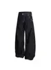 Botón Decorativo Turquesa Dc+G6803 Tachuela Jeans Scimitar de Mezclilla Pantalones Rectos Anchos Sueltos Americanos
