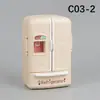 Mini Muebles Artificiales Pequeños Refrigerador Carrito de Comedor Caja Registradora Carrito de Compras Estante para Pasteles y Verduras Estante de Doble Cara Juguetes para Casa de Juego