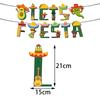 México LETSFIESTA conjunto de decoração de fundo para festa estilo americano Bandeira de Carnaval adereços para fotos